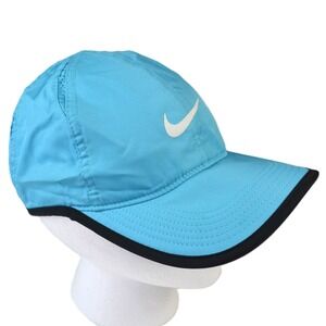 Nike Featherlight Dri-FIT Running Hat Cyan Blue Adjustable Performance Womans